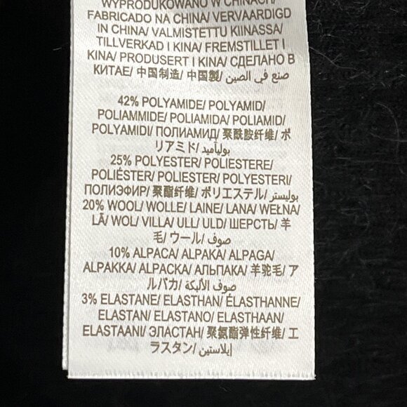 Boden Sweater Womens 6 Black Fluffy Frill Wool Blend V Neck Pullover Balloon Slv - Picture 8 of 12